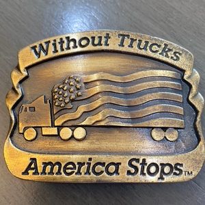 Made in the USA - limited edition ‘Without Trucks America stops’ belt buckle